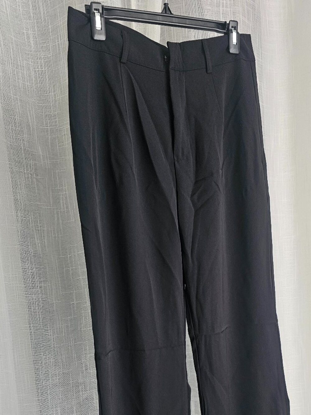 Women Solid High Rise Tailored Pants Black Size US 8/10 NEW